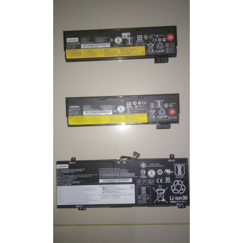 Baterai Polymer Bekas Laptop Merk Lenovo mati untuk kanibalan