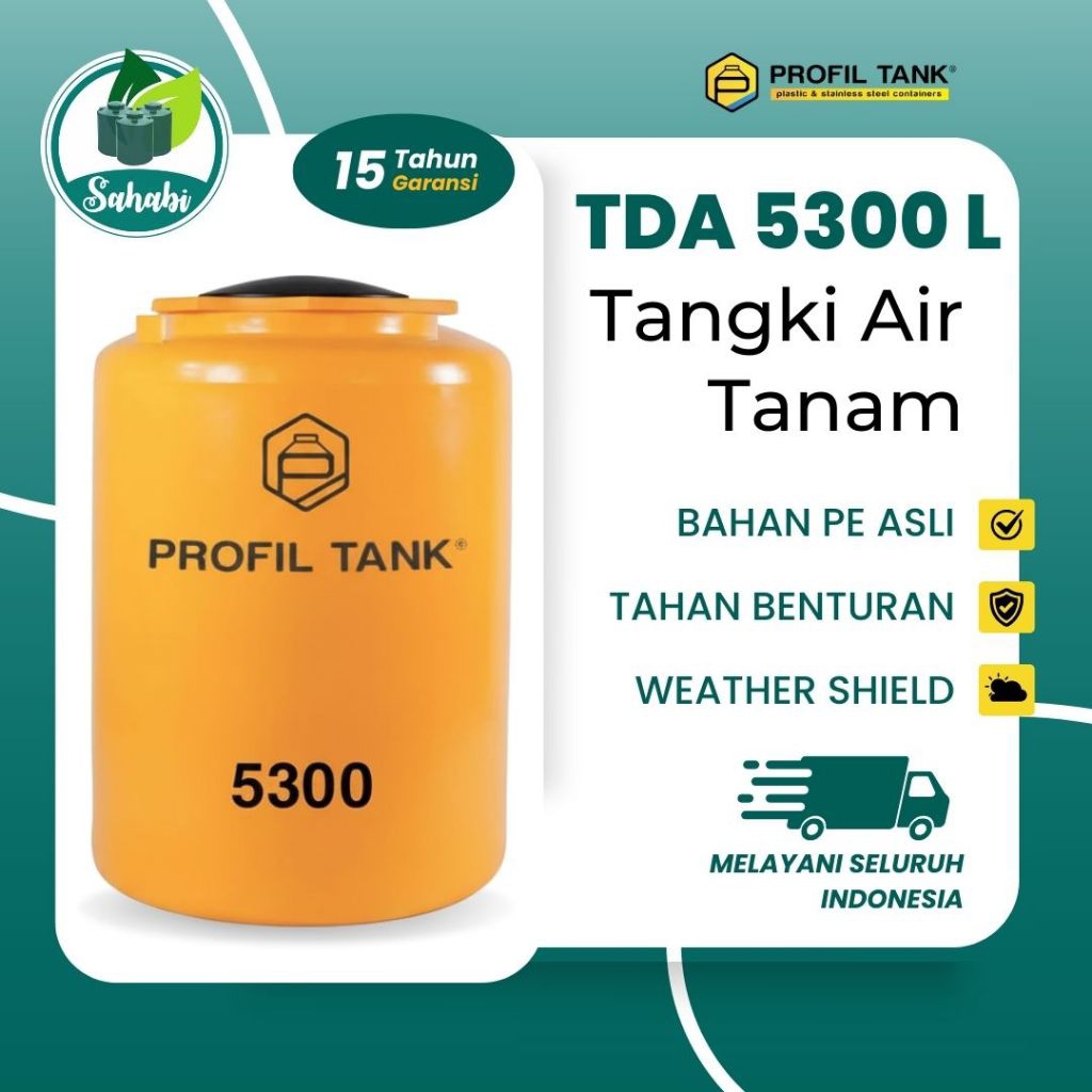 Tandon Air/Toren Air/Tangki Air Profil Tank TDA Underground/Tanam 5300 Liter