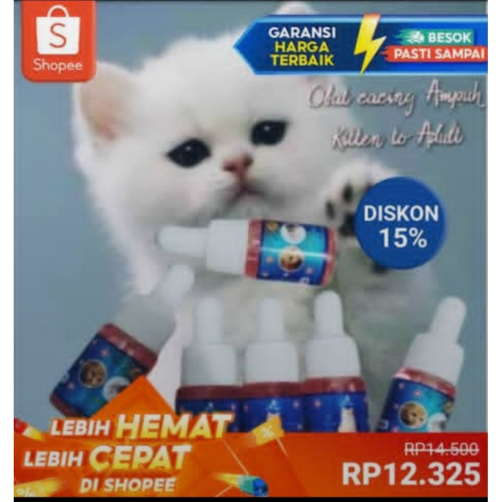 Obat Cacing Ampuh 10ml - Obat cacing kucing