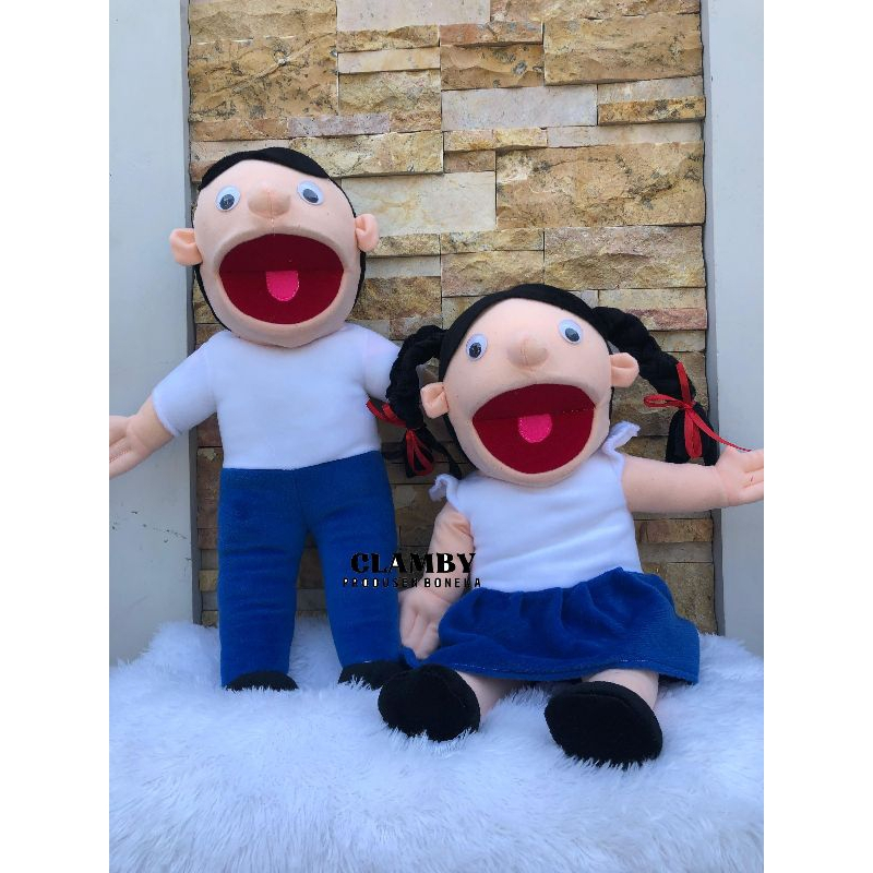 Boneka Dongeng Siswa SMP Ukuran Jumbo 75cm/ Boneka Muppet Karakter/ Boneka Mainan