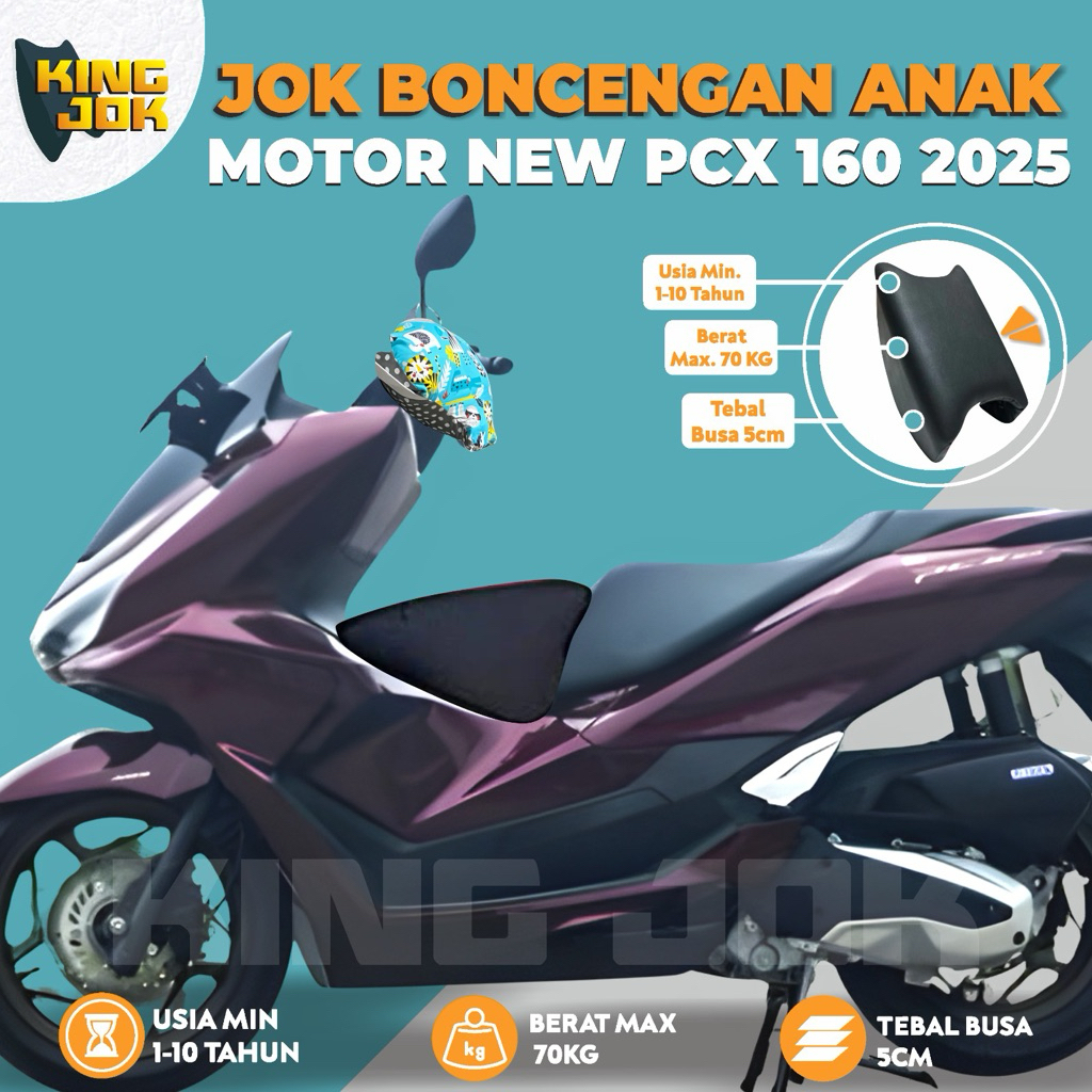KING.JOK Jok Boncengan Anak Motor New PCX 160 Roadsync 2025 Kursi Dudukan Anak Portable Motor Matic