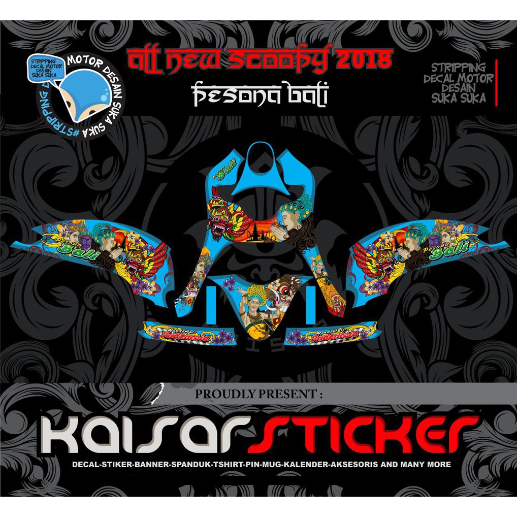 Stiker Decal New Scoopy 2019 Full Body BALINESSE BIRU