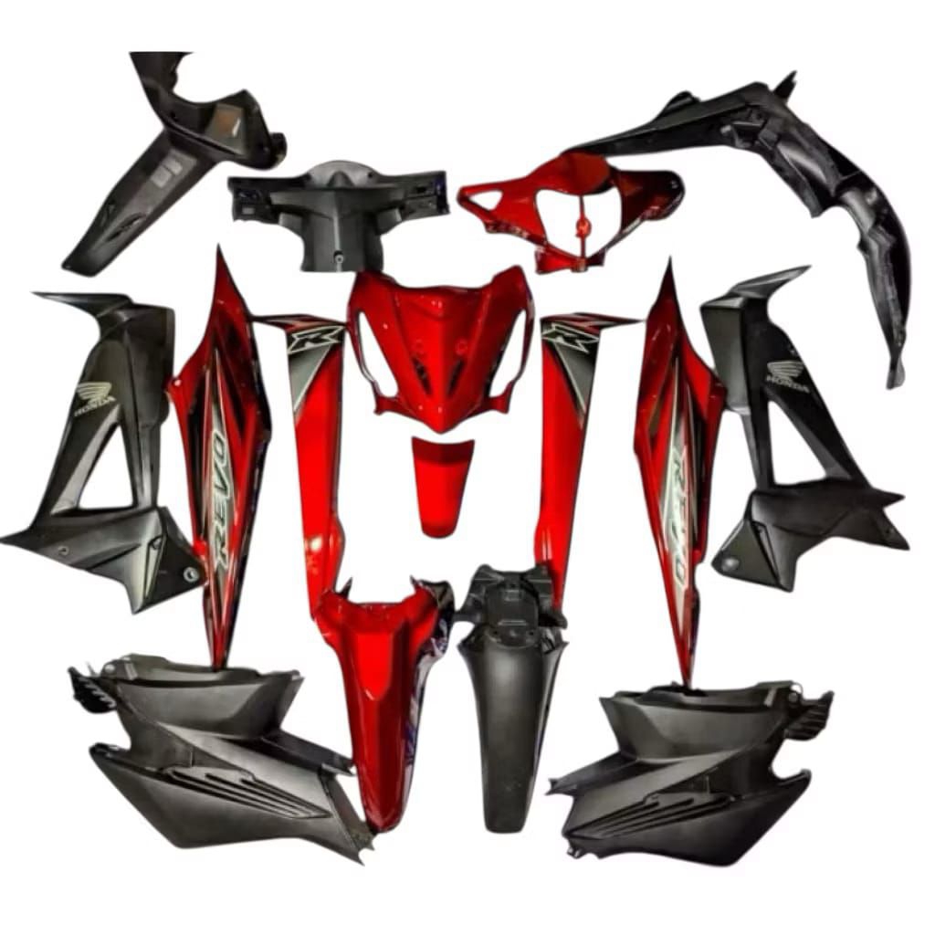 Bodyset Set Body Halus Kasar Honda Revo Old/Lama Hitam Merah Maroon Set Stripping Mirip Original