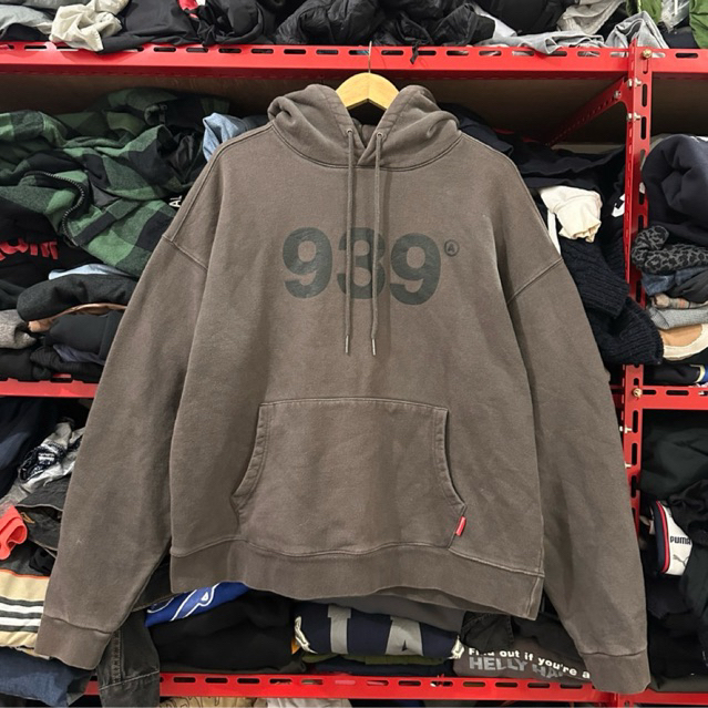 link kecil Hoddie Archive Bold 939 Washed brown Heavyweight coklat washing like new boxy fit