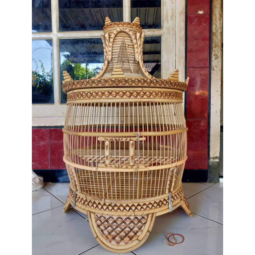 Sangkar Mataraman Derkuku / Puter / Perkutut MOtif Kerajaan KOMBINASI UKIR CUKIT KLASIK SANGAT KOKOH