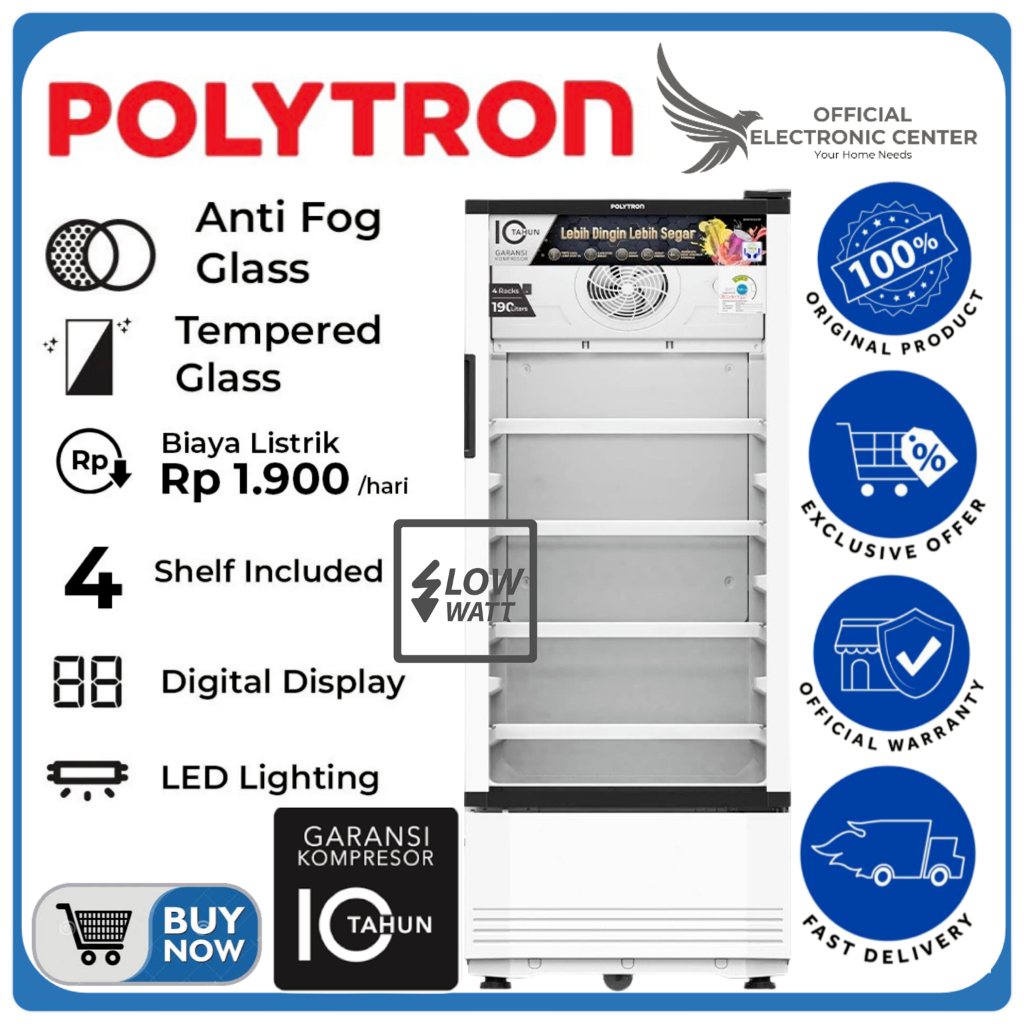 SHOWCASE POLYTRON SCN190 SCN-190 SCN 190 SUPER LOW WATT 190L ANTI FROGGING POLYTRON SHOWCASE CHILLER