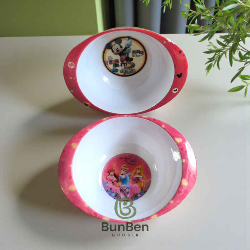 GOLDEN DRAGON Melamin Mangkok Anak Karakter Princess Mickey Mouse (W1703)