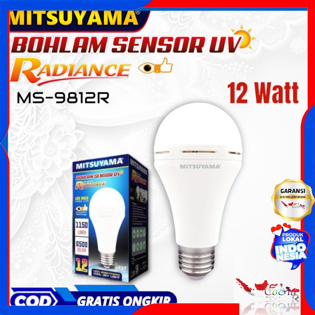 Lampu LED Sensor Cahaya 12W , 9W Mitsuyama / Lampu Sensor Cahaya 9W - 12W / Led Sensor 9W - 12W
