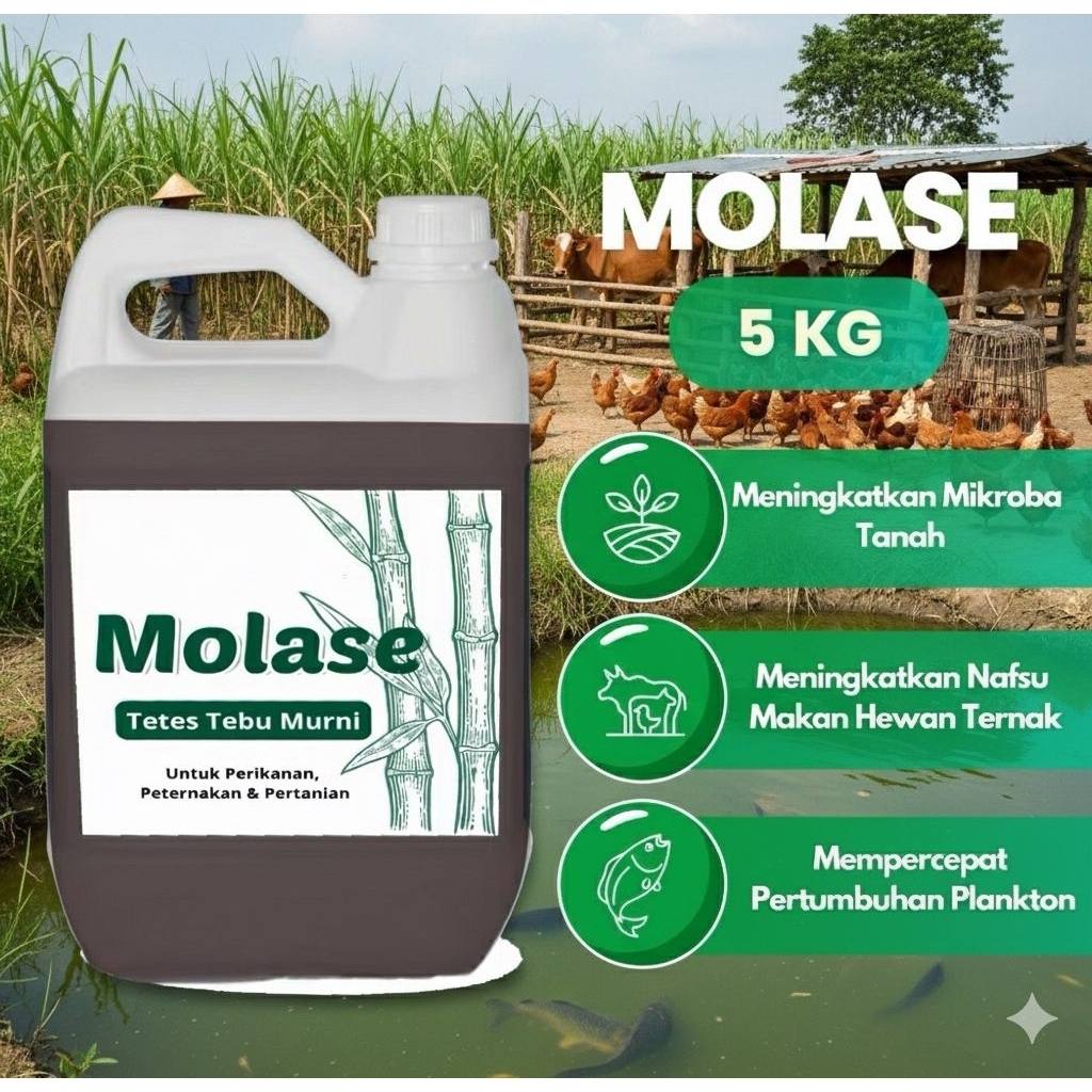 Molase Tetes Tebu Murni Super Kental 5kg
