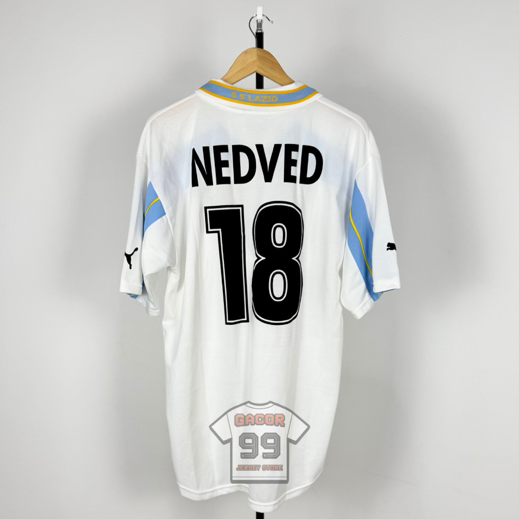 Lazio 00/01 Centenary Jersey Original - Size XL - NNS Nedved 18 + Scudetto