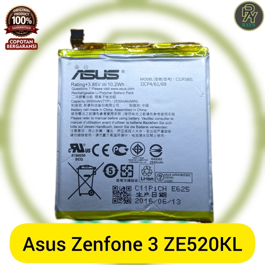 Baterai ASUS Zenfone 3 ZE520KL C11P1601 original copotan bergaransi