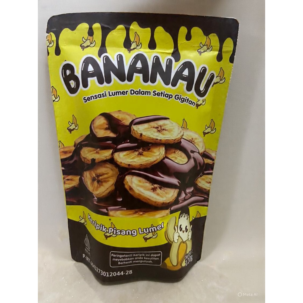 keripik pisang lumer kemasan pouch by bananau