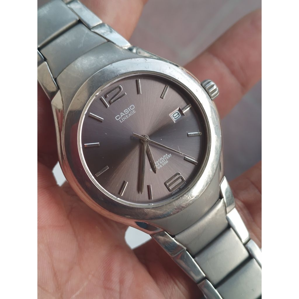 jam tangan vintage 90's casio lineage titanium original mens watch preloved/second/bekas