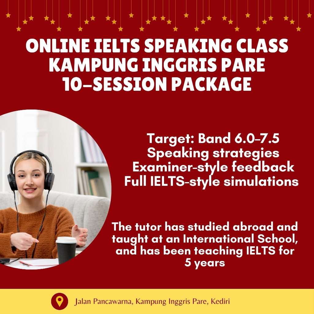 Private Online IELTS Speaking Class - 10 Meetings - 20 Hours