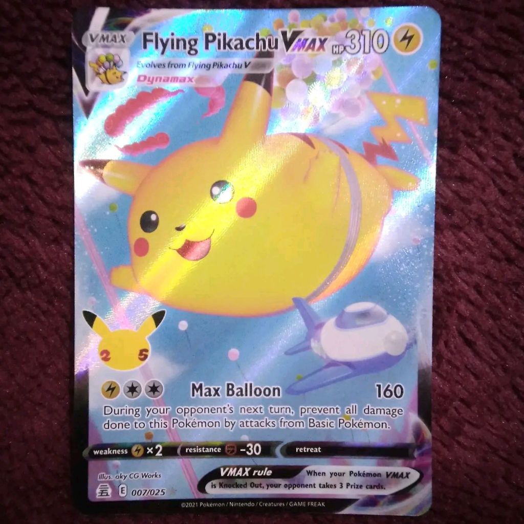 Flying Pikachu VMAX v max 25th - Pokemon TCG English Inggris foil holo