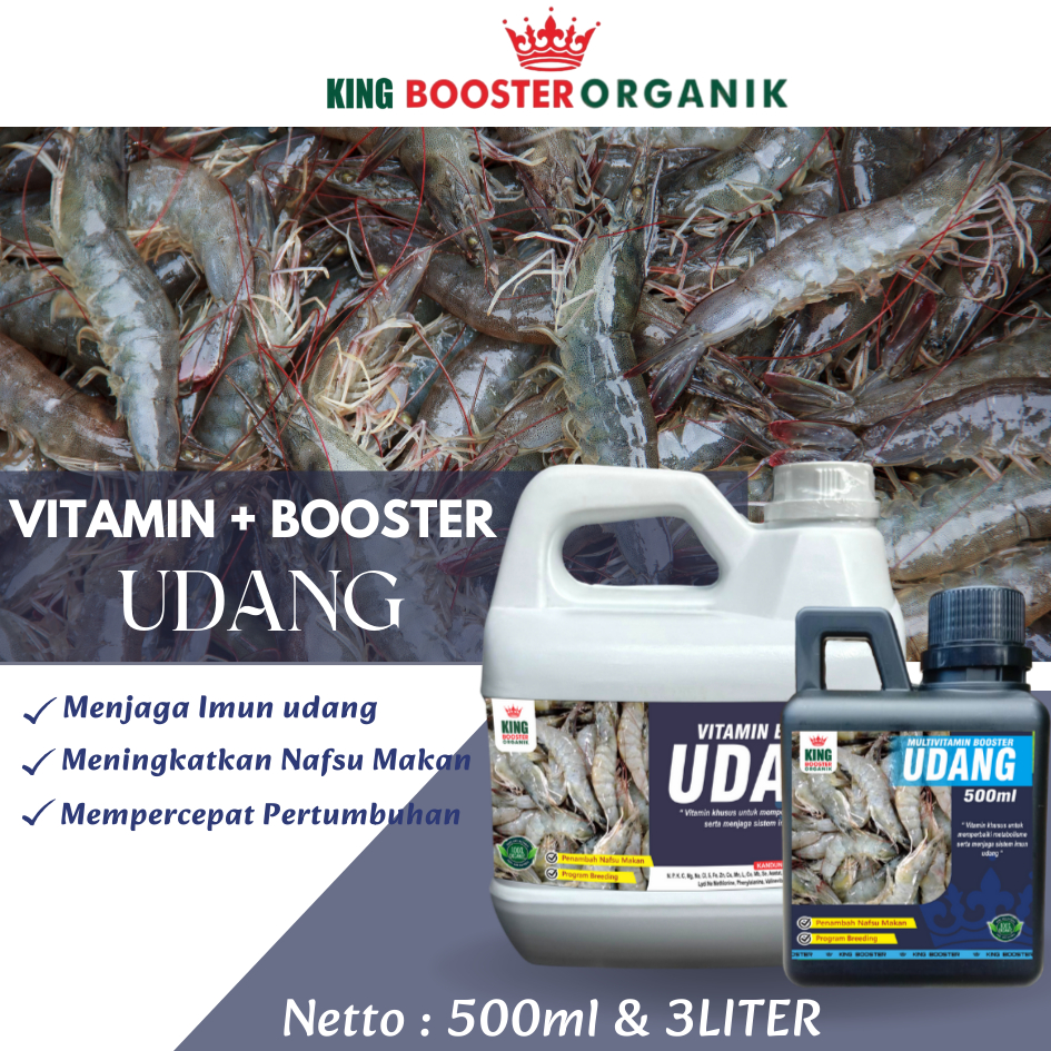 NUTRISI VITAMIN PROBIOTIK UDANG VANAME PAKAN UDANG 500ml
