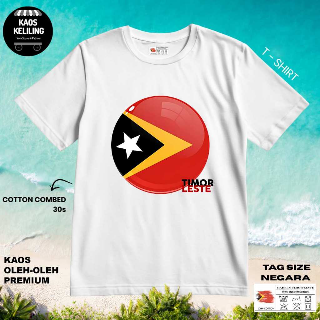 BAJU KAOS OLEH OLEH TIMOR LESTE 2 PAKAI TAG NEGARA ASAL COTTON 30S SOUVENIR PREMIUM GIFT