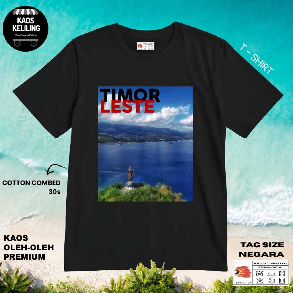 BAJU KAOS OLEH OLEH TIMOR LESTE 5 PAKAI TAG NEGARA ASAL COTTON 30S SOUVENIR PREMIUM GIFT