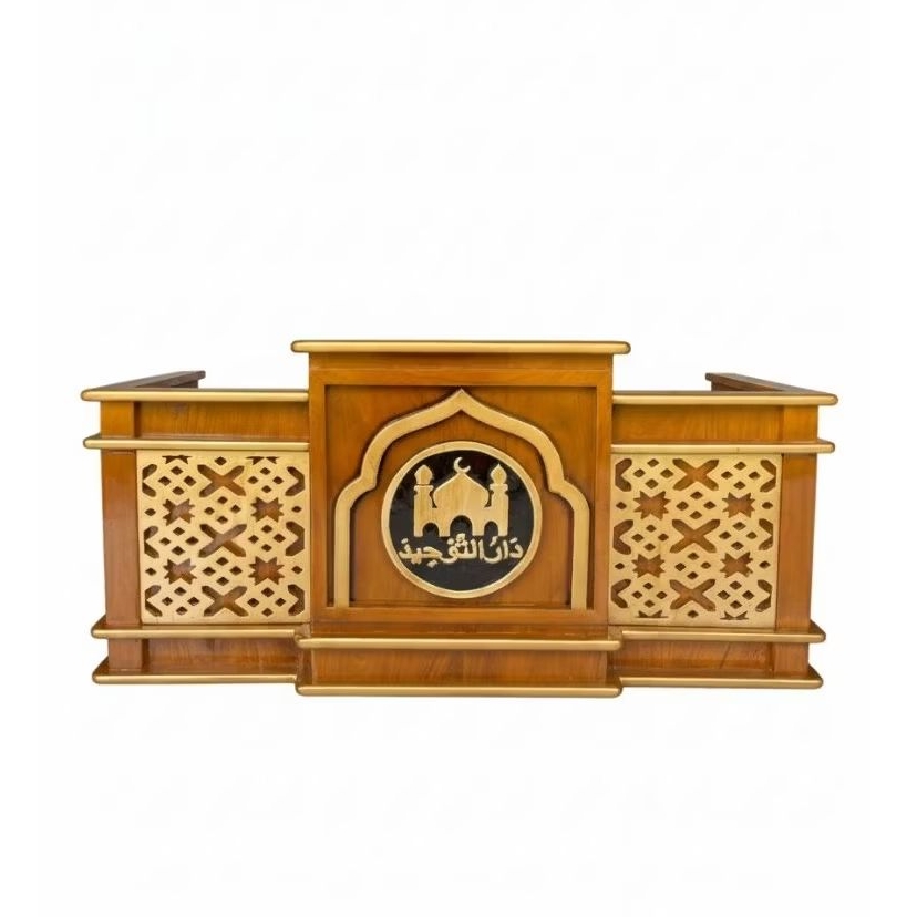 MEJA NGAJI MAJELIS KAYU JATI + LOGO