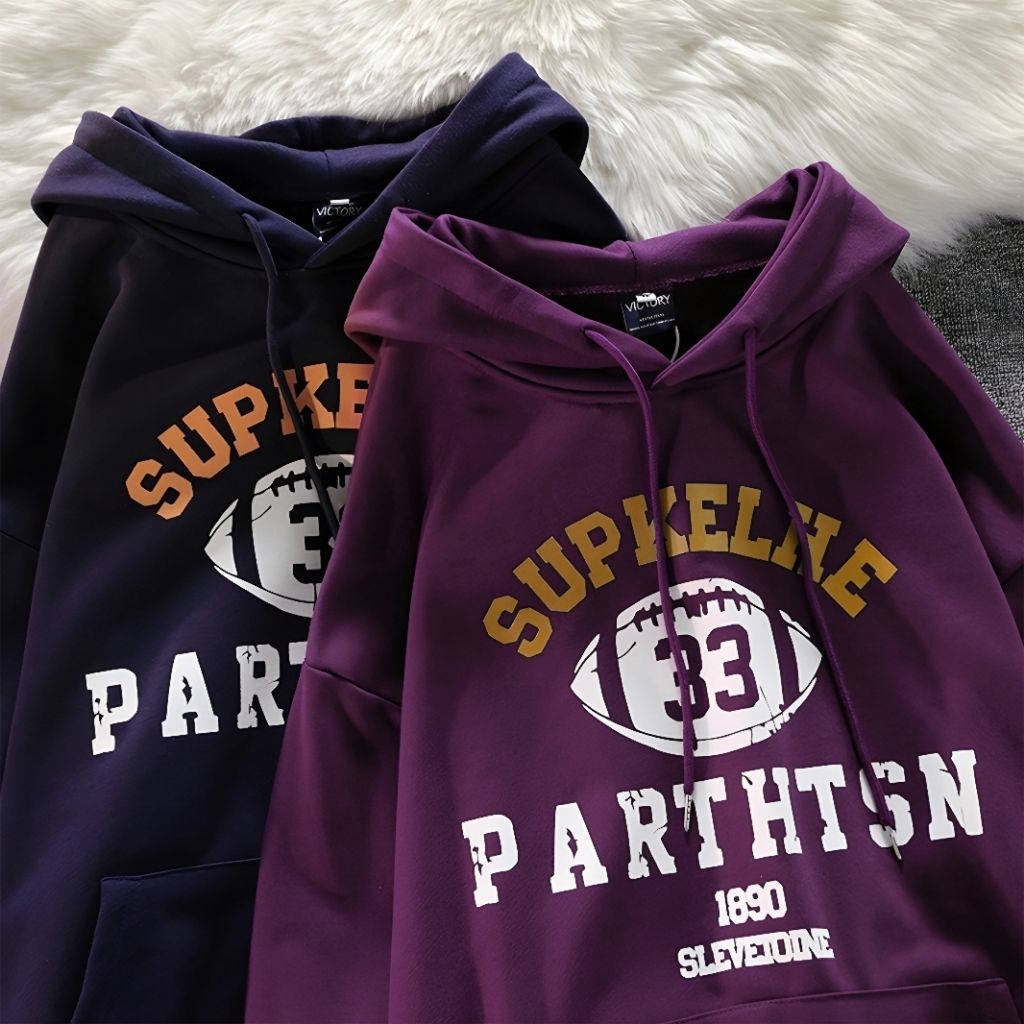 Jaketin Aja ( S - 6XL ) Hoodie Big Size BASEBALL PARTHTSN 33 Korean Street Style Ulzzang M L XXL XXX