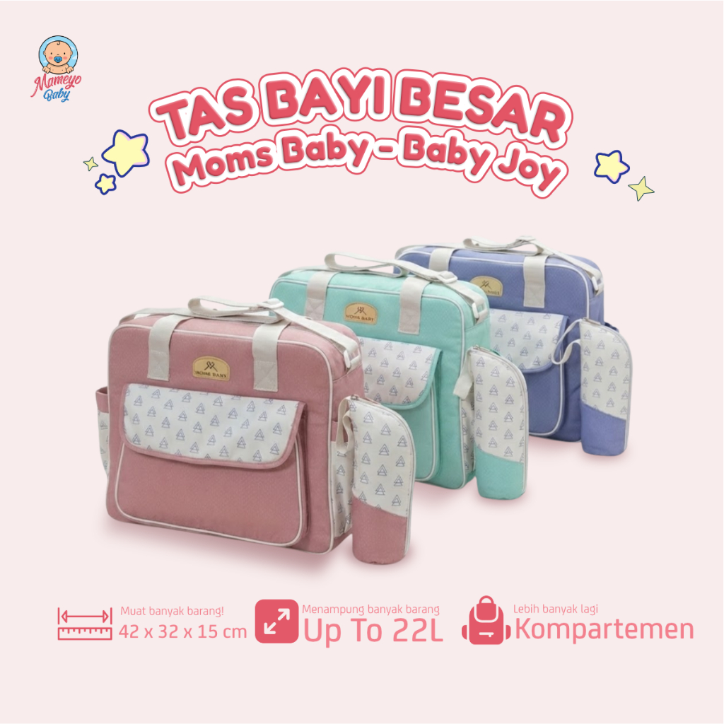 Tas Bayi Besar + Tempat Botol Susu | Diapers Baby Bag