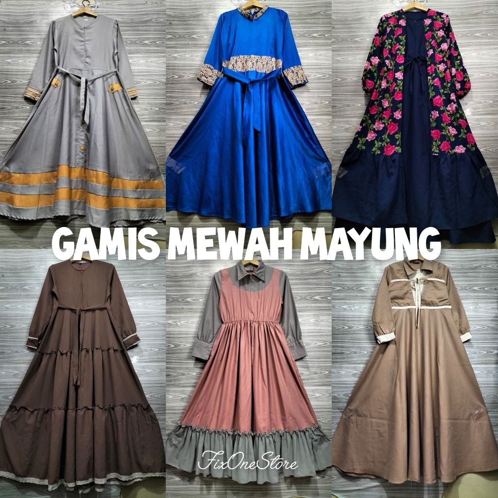Fix GAMIS ABAYA DAILY PL BRUKAT PESTA KONDANGAN HARIAN