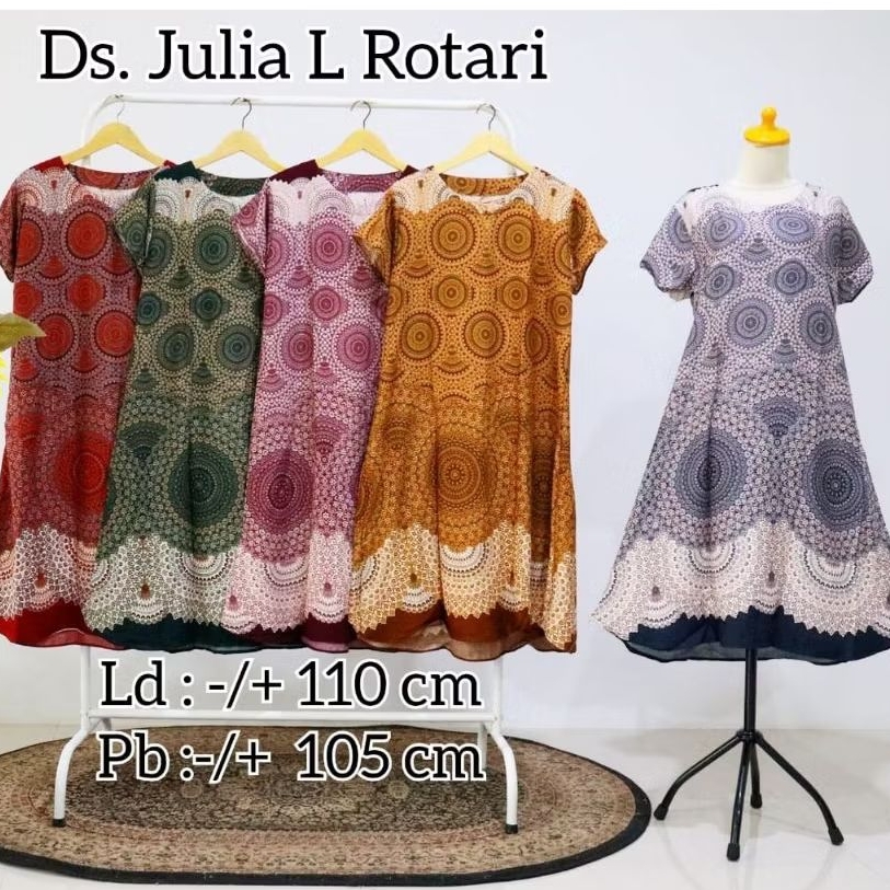 Daster JULIA AQILA RAYON ROTARY || Motif bunga kertas