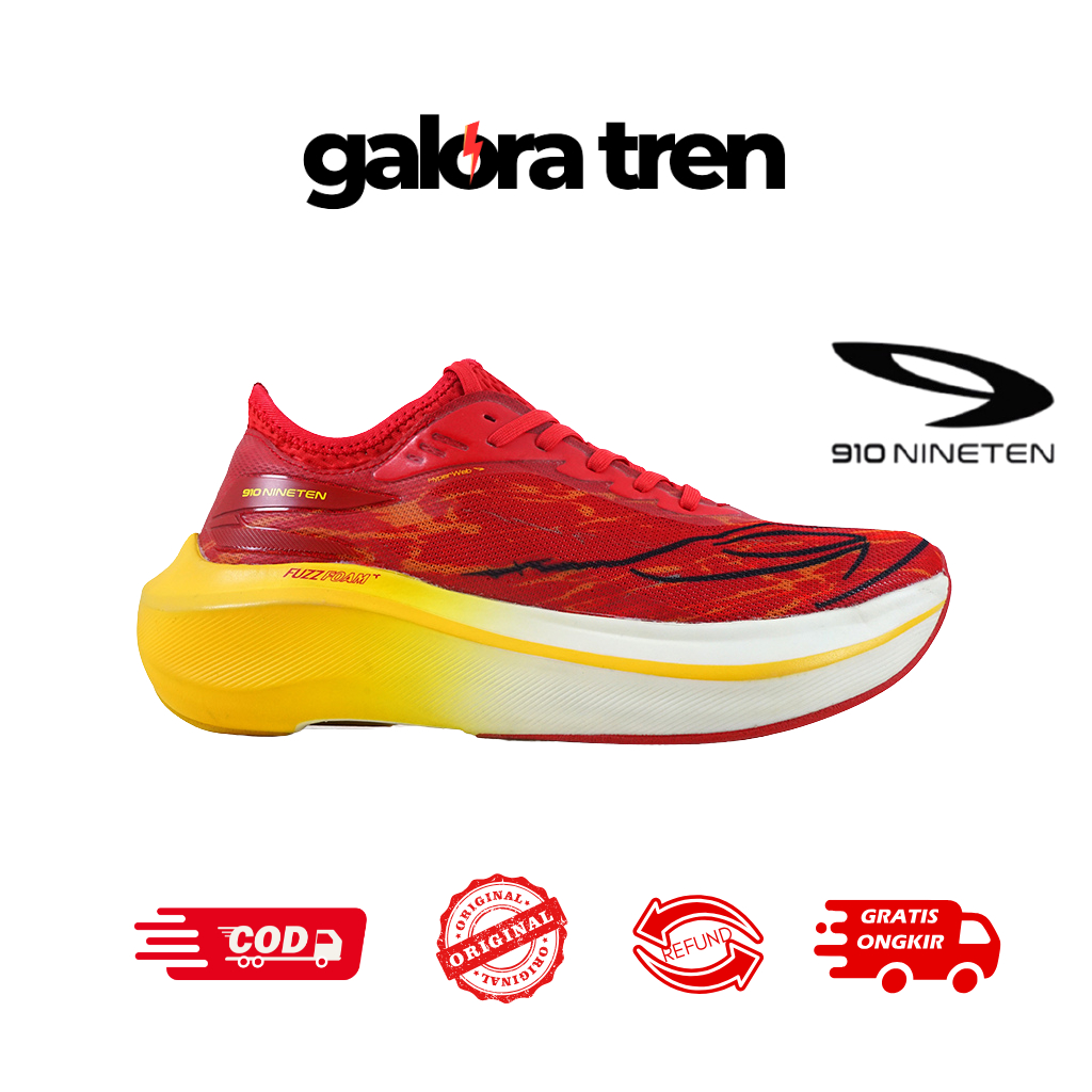 910 HAZE VELOCE MERAH/PUTIH/ORANGE - Sepatu Lari / Haze Veloce Merah 910Nineten Original
