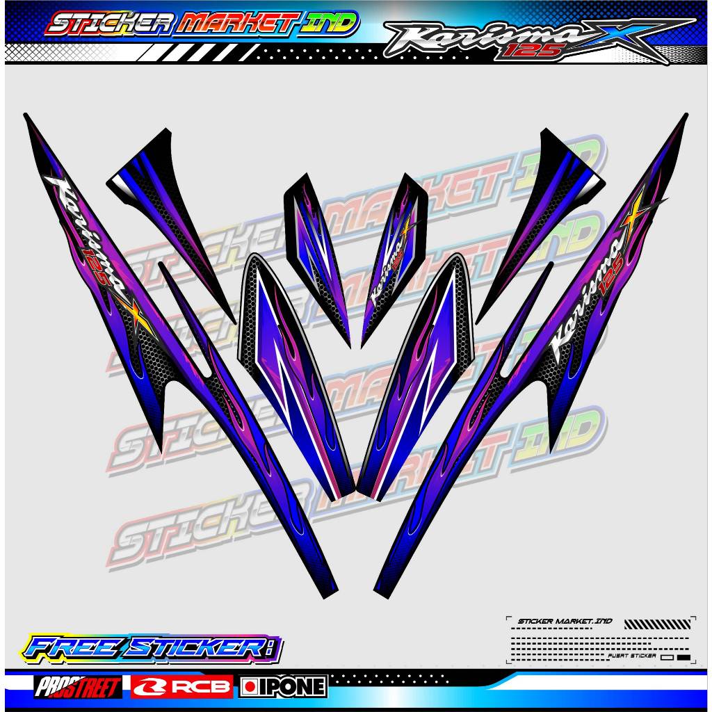 STRIPING VARIASI HONDA KARISMA 125 X - ORI FIRE / STICKER LIST VARIASI MOTOR KARISMA 125 X