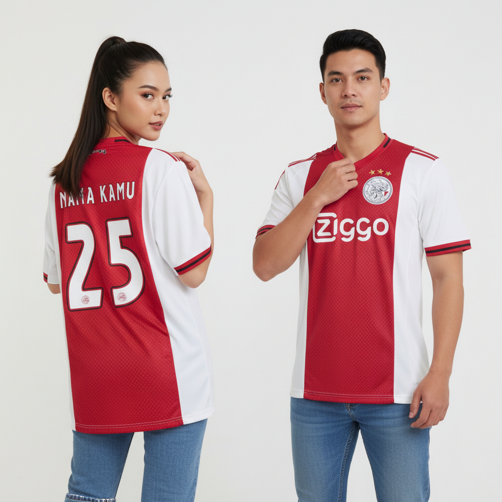 PLAYER ISSUE Jersey Ajx Home 2025 2026 Baju Bola Merah Full Patch Eredivisie Pi UCL Pasang Sablon Na