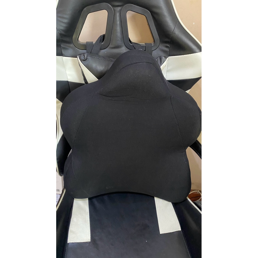 [PRELOVED] Dunlopillo SANDARAN KURSI PINGGANG KANTOR MEMORY FOAM EMPUK Bantal Sandaran Kursi Hitam