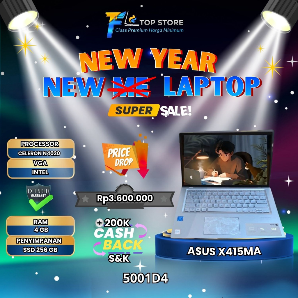 ASUS X415MA CELERON N4020 RAM 4 GB SSD 256 GB
