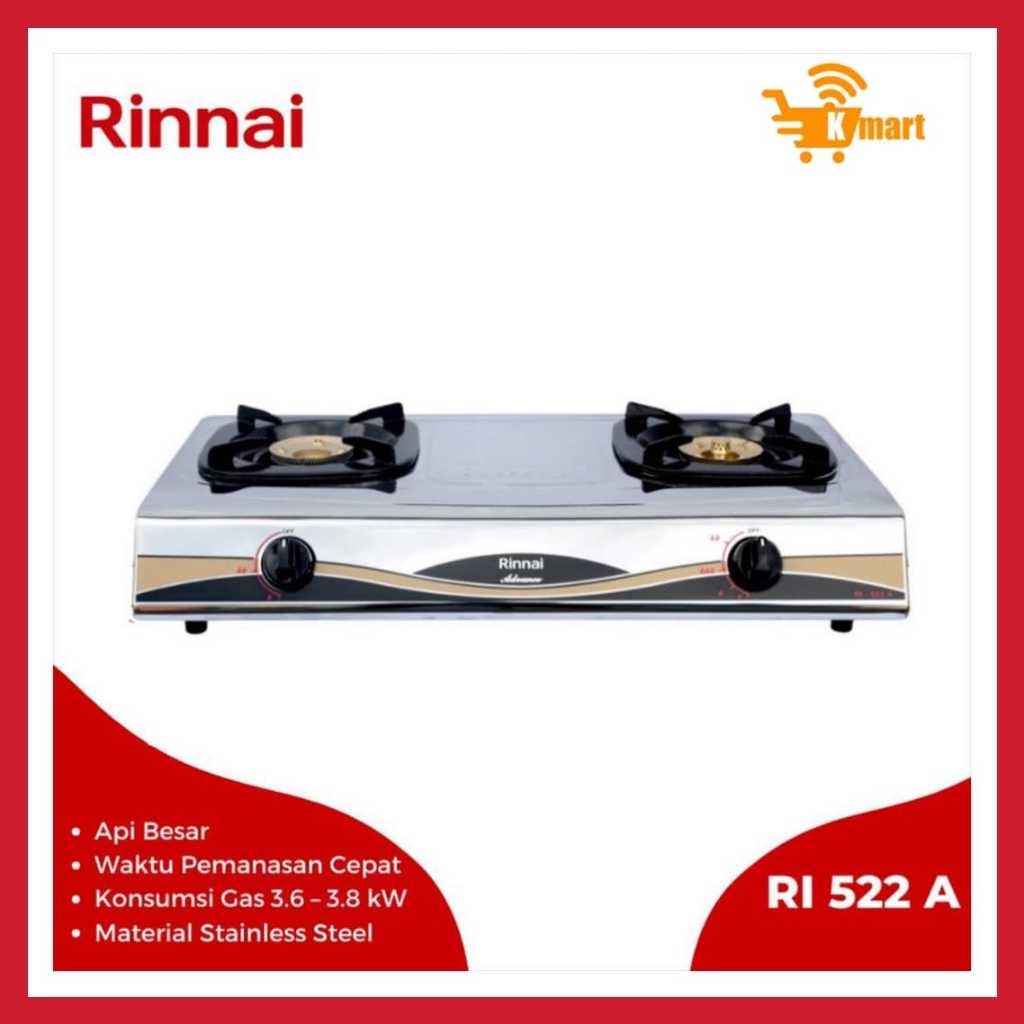 Kompor gas Rinnai RI 522 A RI 522A Kompor Gas Rinnai 2 Tungku
