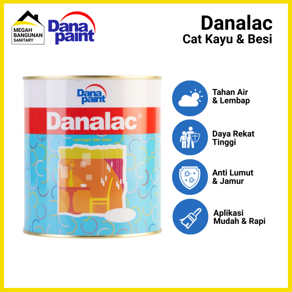 Danalac Cat Minyak Kayu Besi Dana Paint 0.9 Liter Dana Lac