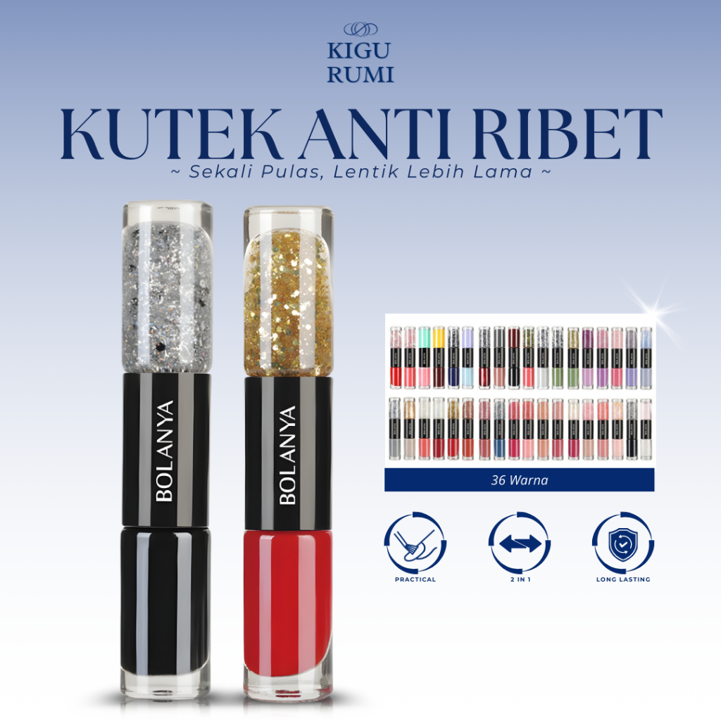 2 in 1 Kutek Korea Non Peel Off Bolanya Cat Kuku Halal KU001