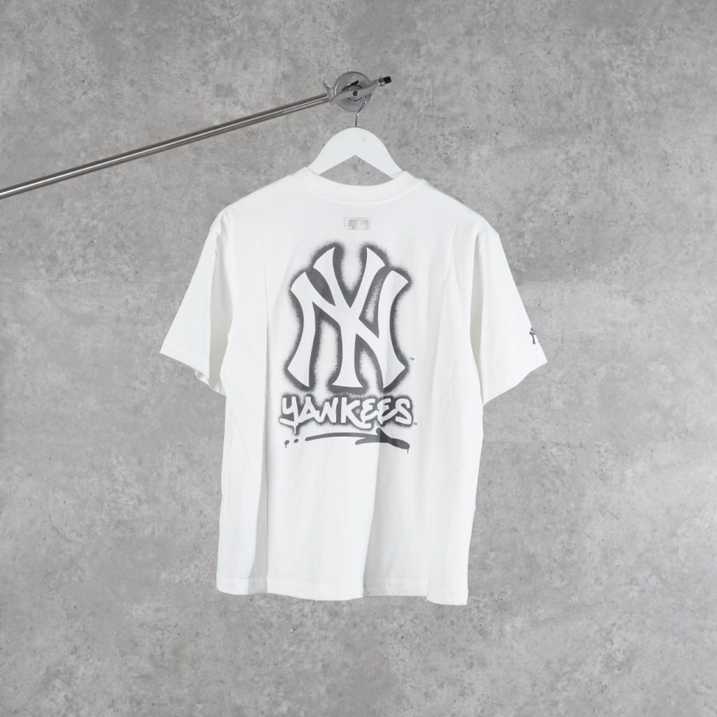 Kaos MLB NY YANKEES SPRAY OUTLINE GREY WHITE TSHIRT 100% ORIGINAL