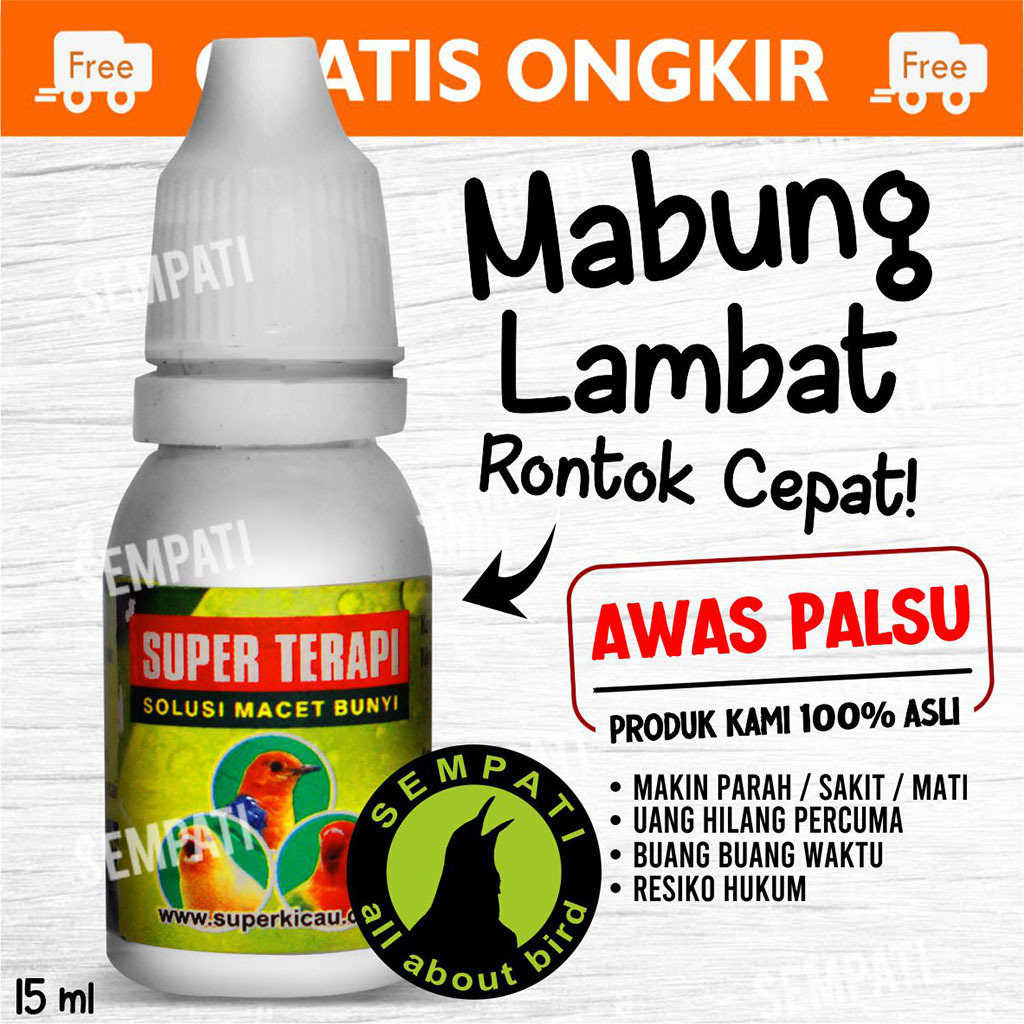 SEMPATI SUPER TERAPI SUPER KICAU OBAT BURUNG SAKIT PERONTOK BULU SAAT NGURAK MACET BUNYI