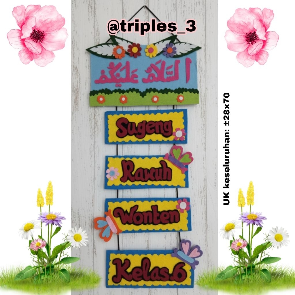 WELCOME BAHASA JAWA / hiasan pintu sekolah/ hiasan dinding/ kerajinan flanel / prakarya