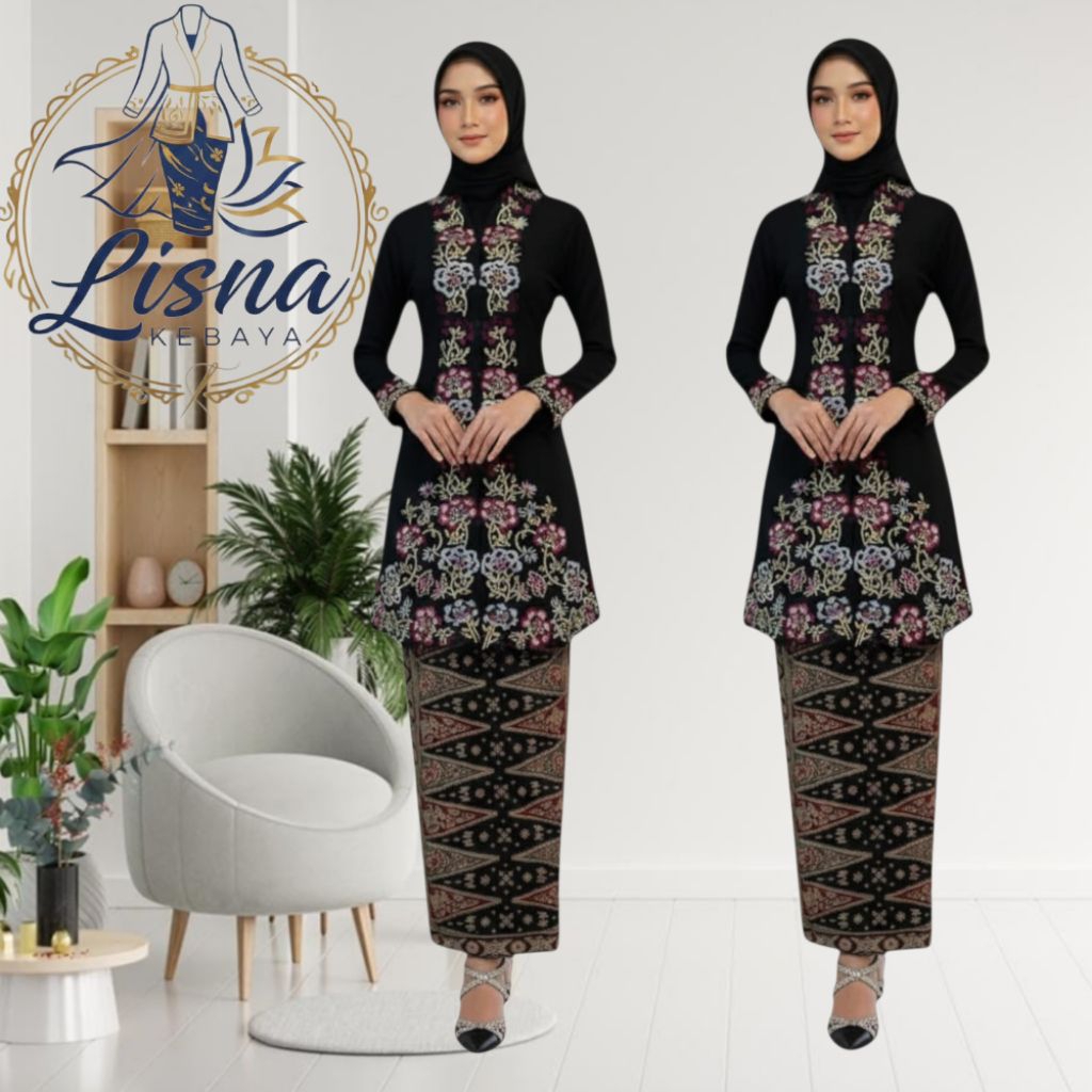 Kebaya Encim Dewasa Sulaman Bordiran Warna  Model Tunik Kebaya Encim Wanita Modern