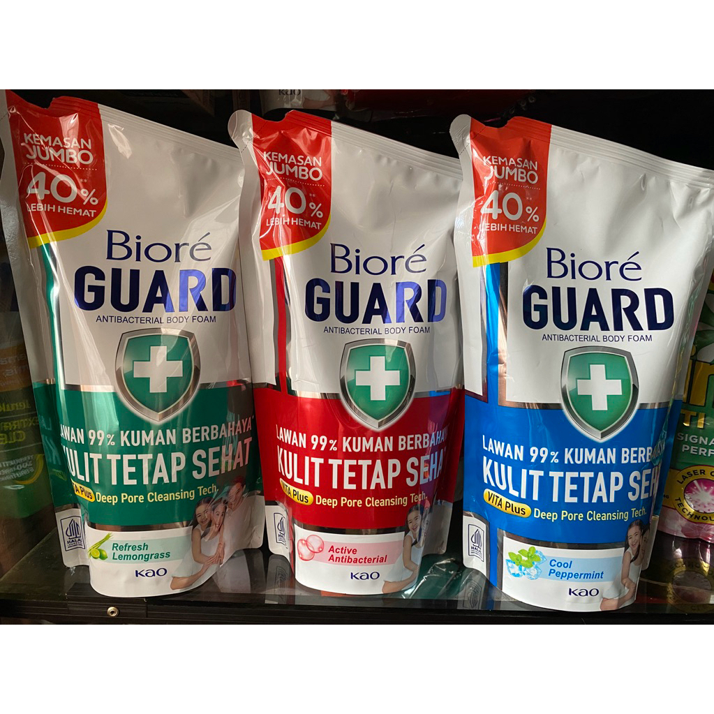 Biore Guard Sabun Mandi Cair Body Wash Lemongrass 800 ml | Active Bacterial 800 ml | Cool Peppermint