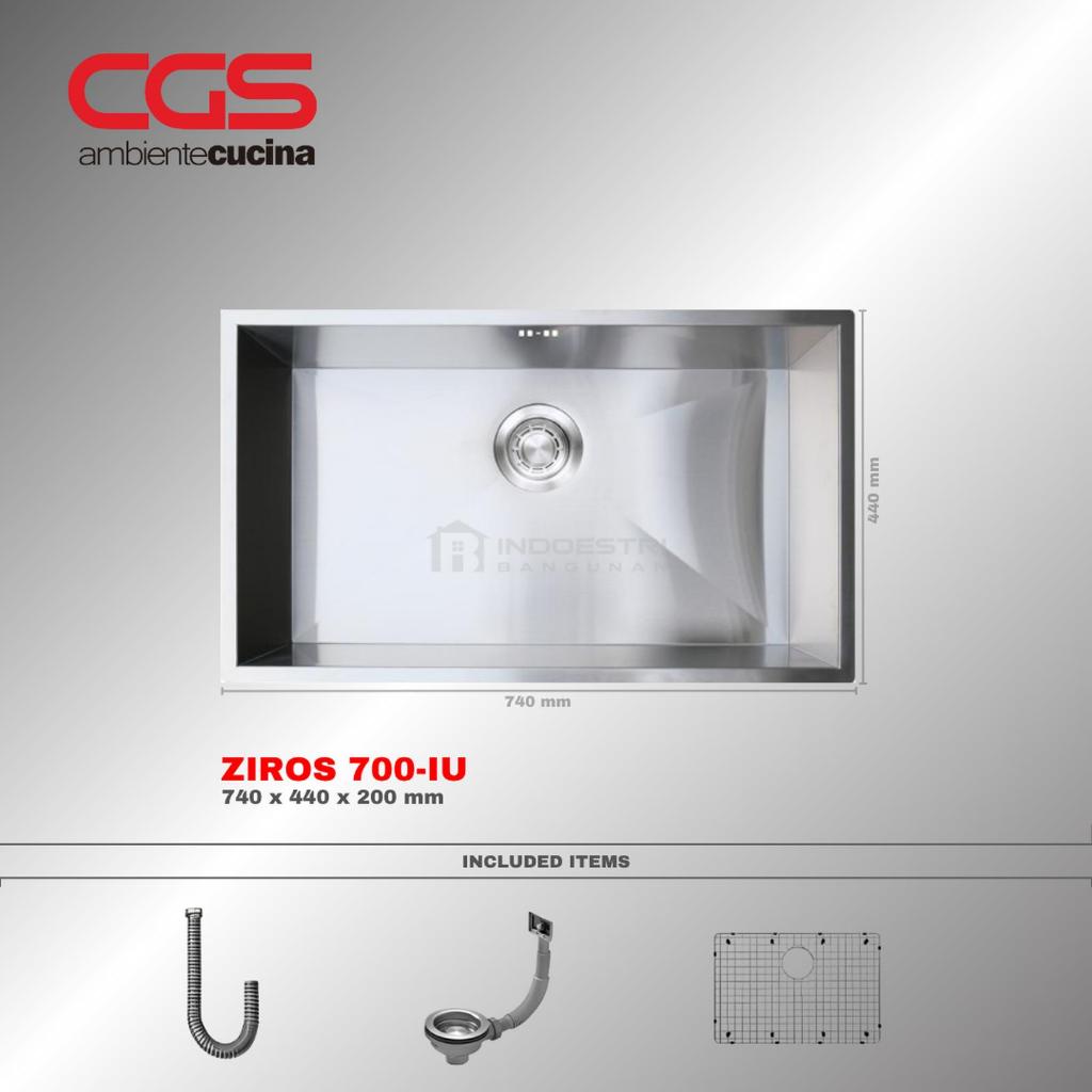 Kitchen Sink CGS ZIROS 700-IU Undermount Sink Only (Stainless Steel 304)