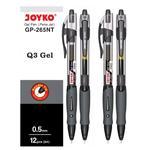 pulpen pena gel Q3 Gp-265 NT joyko isi 12 pcs Hitam - pena isi 12 pcs