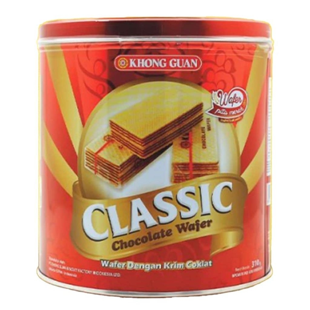 Khong guan classic assorted wafer kaleng 310gr (free wrap)