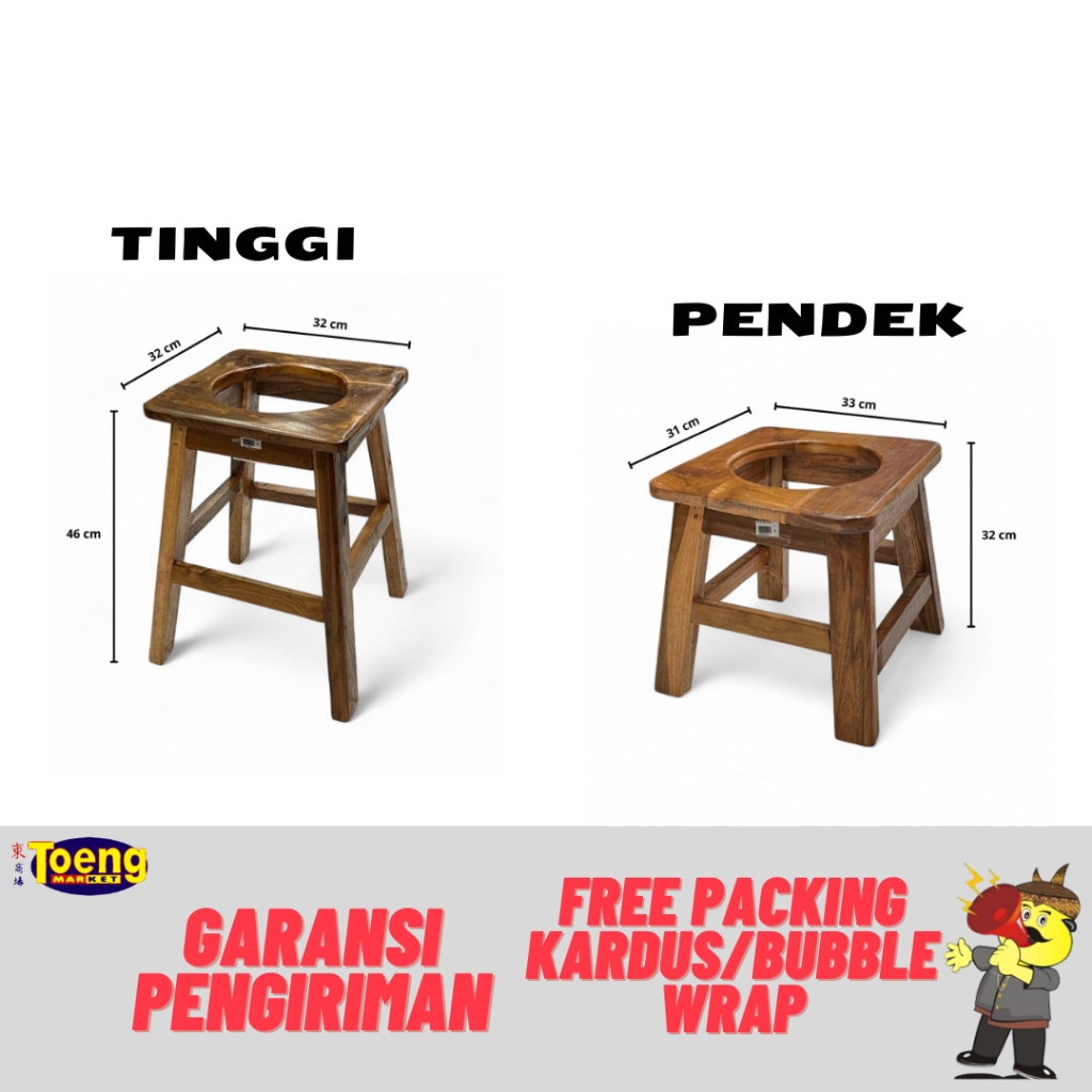 Kursi Jati Untuk Lansia BAB - KURSI JATI LUBANG