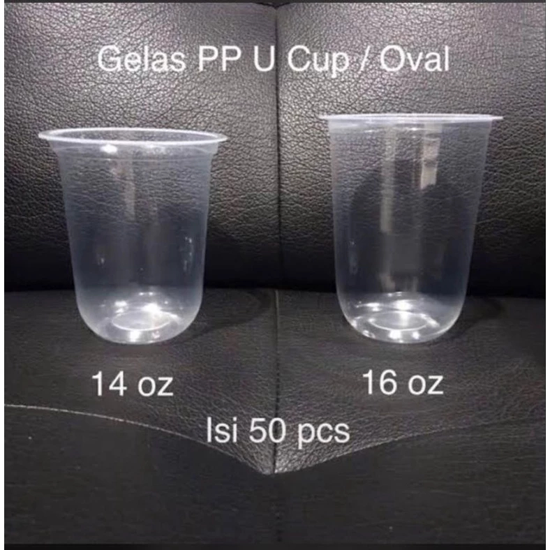 Super Cup Oval Gelas Plastik 14 Oz dan 16 Oz merek BSM