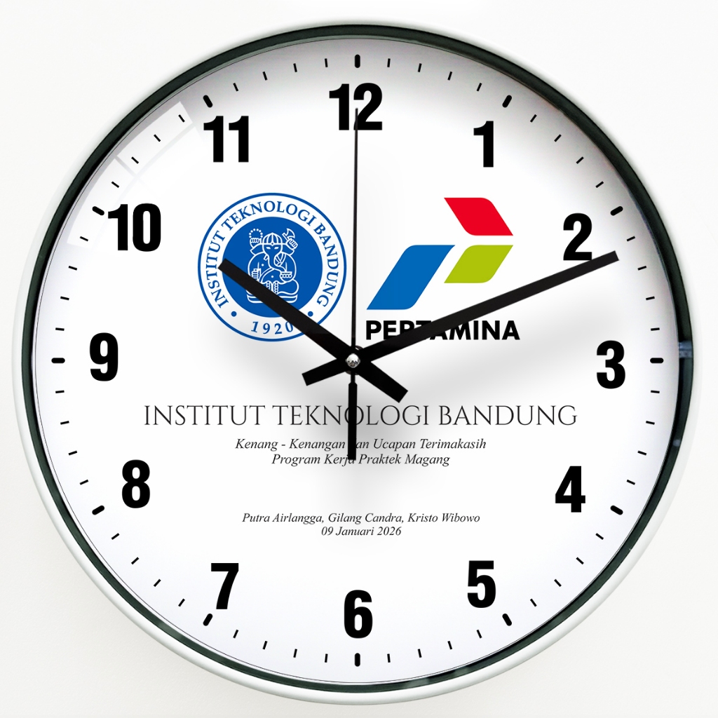 IMPRESI Jam dinding custom foto logo / Kenang kenangan PKL PPL KKN / Ukuran 30cm / PREMIUM QUALITY