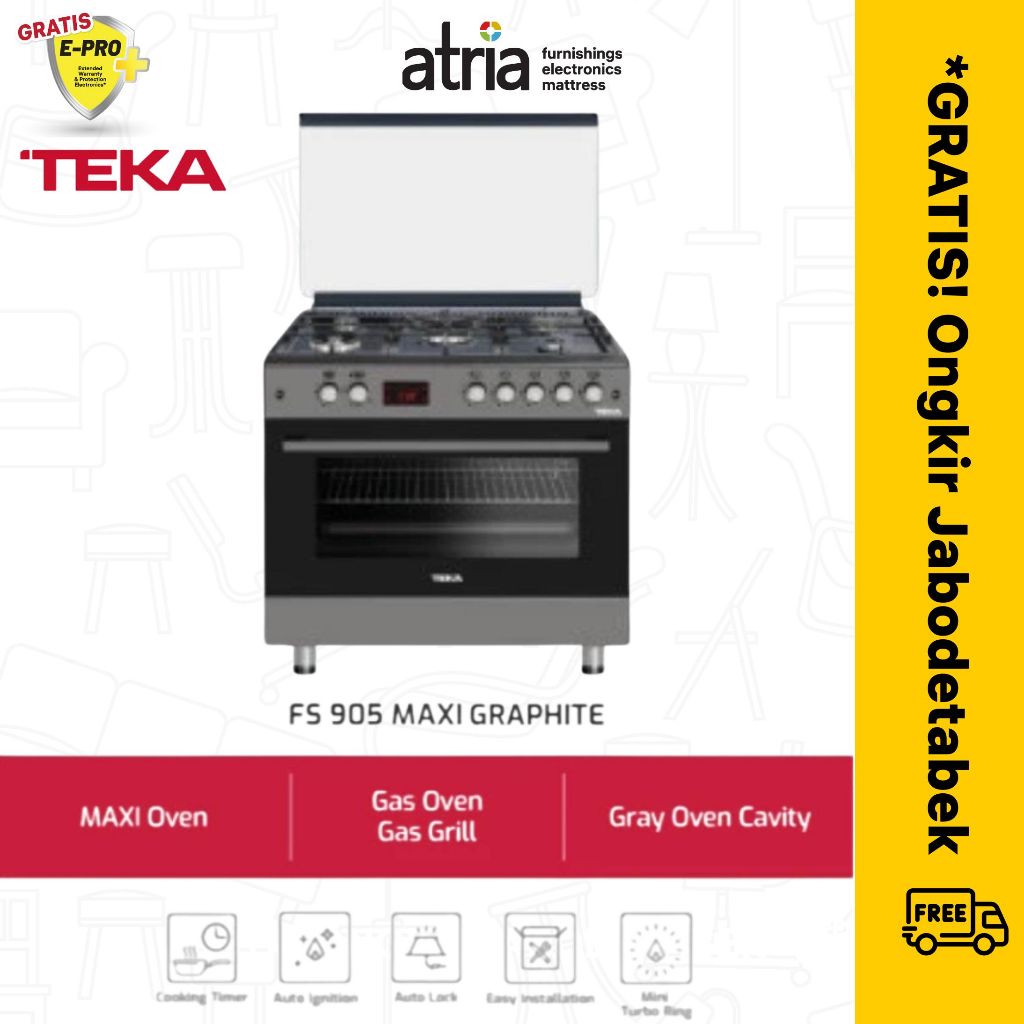 Freestanding Cooker Teka FS 905 / FS905 Maxi Silver - Kompor Gas Dengan Oven Garansi