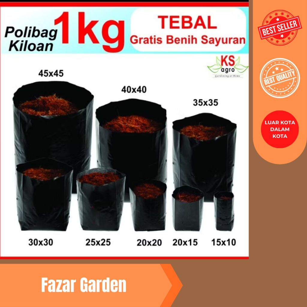 POLIBAG/ Polybag 1 Kg, 10x15 15X15 20×20 25×25 30×30CM 40x40