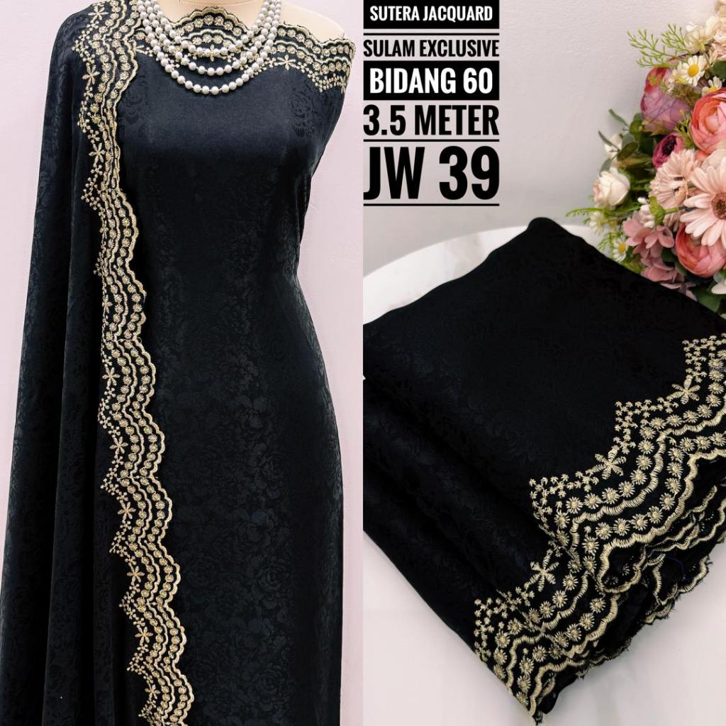BAHAN KAIN BAJU KURUNG SUTERA JACQUARD SULAM EXCLUSIVE