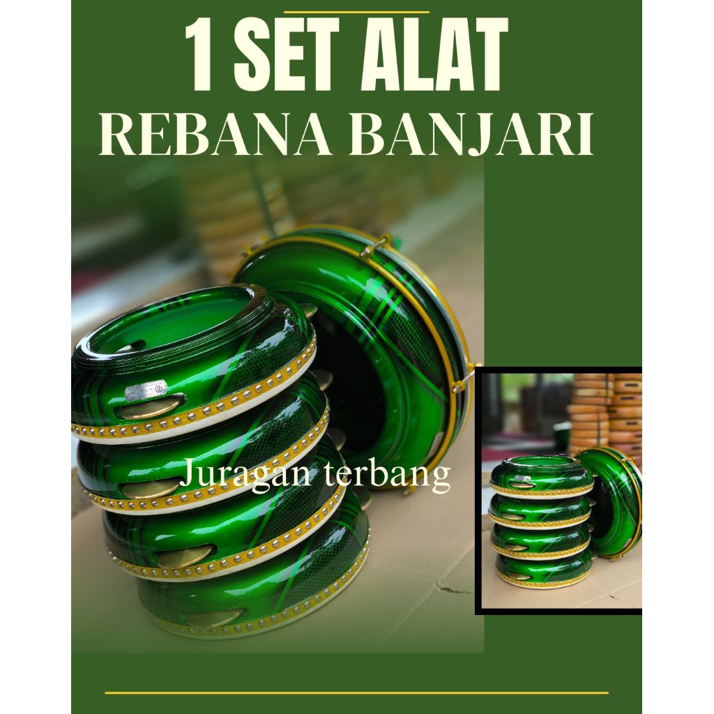 rebana banjari/rebana/satuset alat rebana banjari/rebana